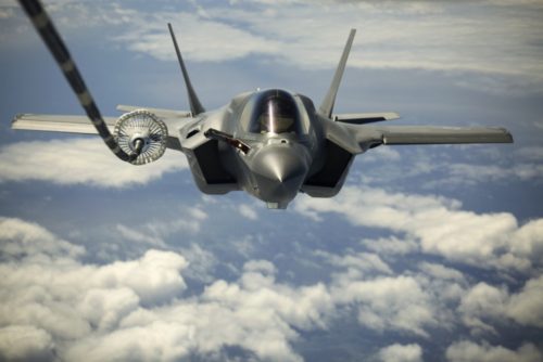 The F-35B made its first transatlantic flight June 29, 2016. Three F-35’s flew from MCAS Beaufort in South Carolina and landed at RAF Fairford in Gloucestershire, England. They were assisted by two KC-10’s, and refueled 15 times over the Atlantic. (U.S. Marine Corps photo by Cpl. Brian Burdett/Released) 