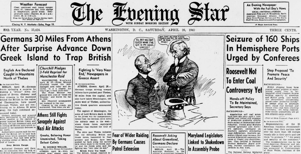 World War II Chronicle: April 26, 1941