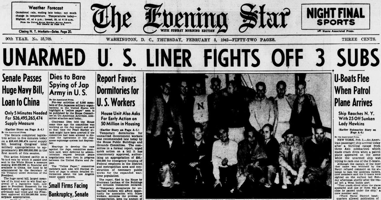 World War II Chronicle: February 5, 1942