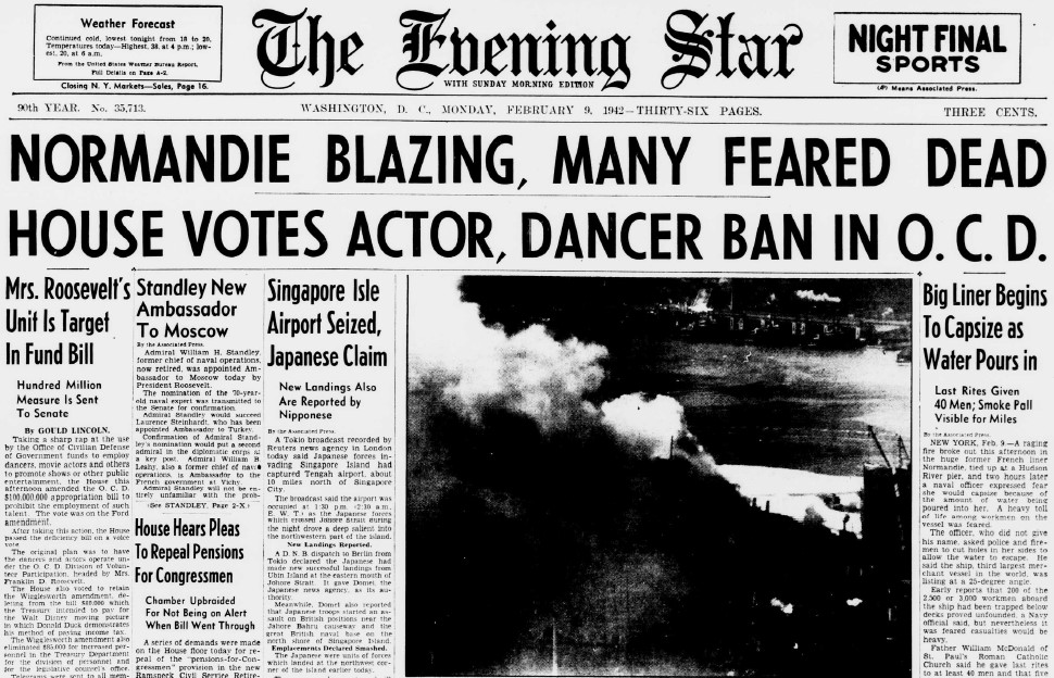 World War II Chronicle: February 9, 1942
