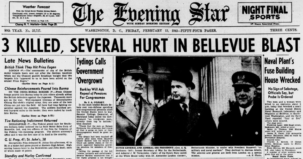 World War II Chronicle: February 13, 1942
