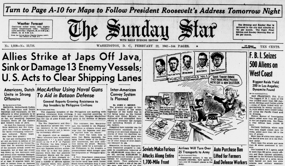 World War II Chronicle: February 22, 1942