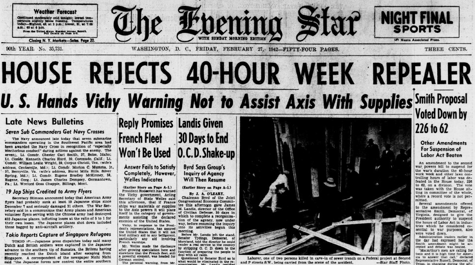 World War II Chronicle: February 27, 1942