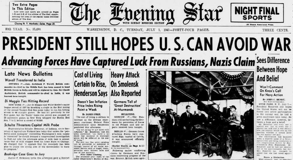 World War II Chronicle: July 1, 1941