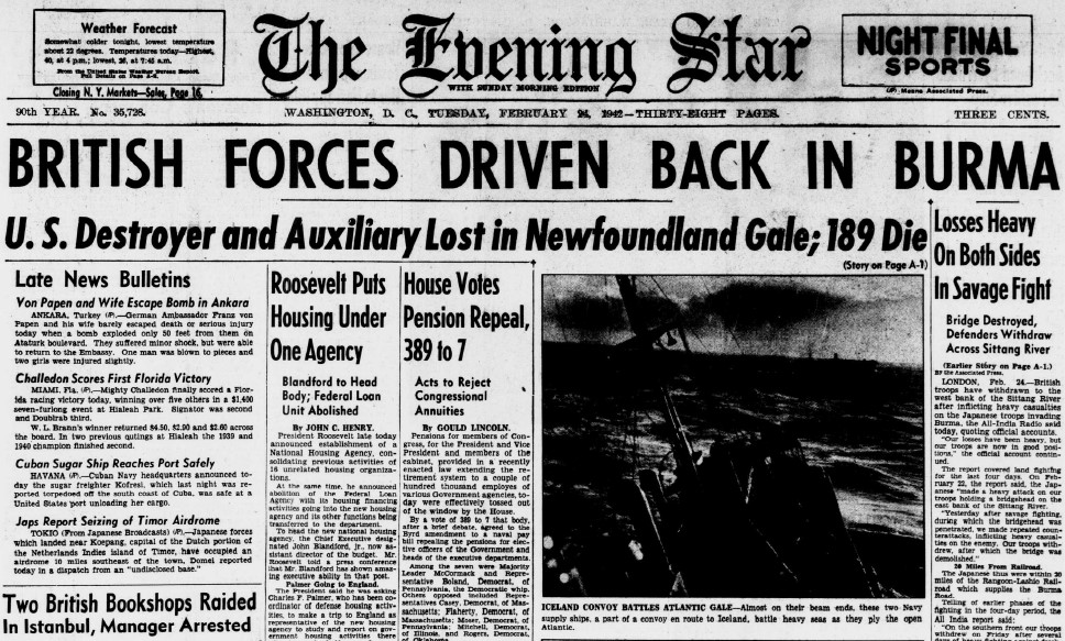 World War II Chronicle: February 24, 1942