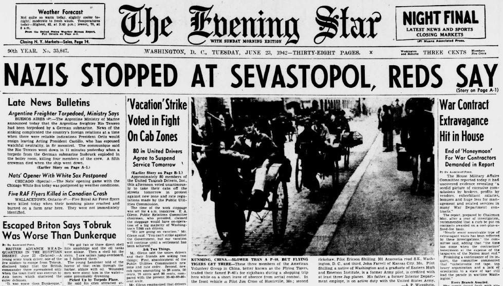 World War II Chronicle: June 23, 1942