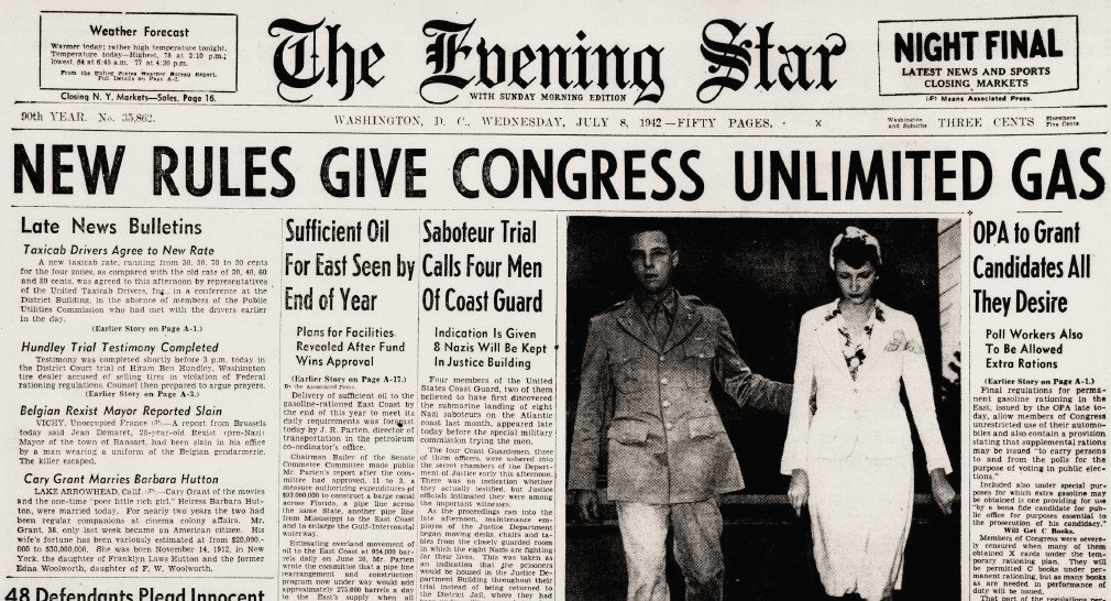 World War II Chronicle: July 8, 1942
