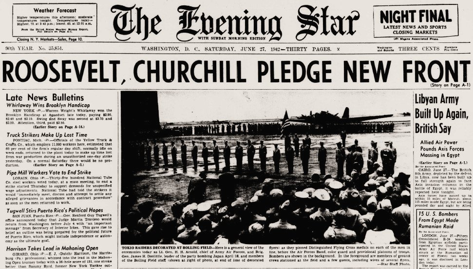 World War II Chronicle: June 27, 1942