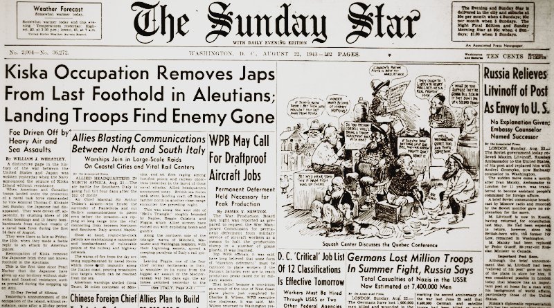 World War II Chronicle: August 22, 1943