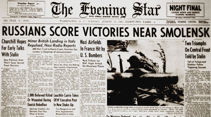 World War II Chronicle: August 31, 1943